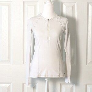 ATHLETA Women's Lightweight Long Sleeve Zipped Top  Size S  White